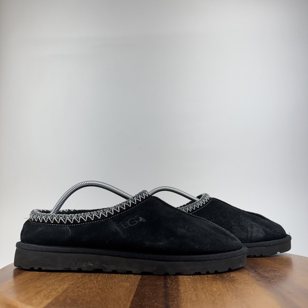Mens Ugg Australia Tasman II Black Shearling Lined Comfort Slippers Size 11 GUC
